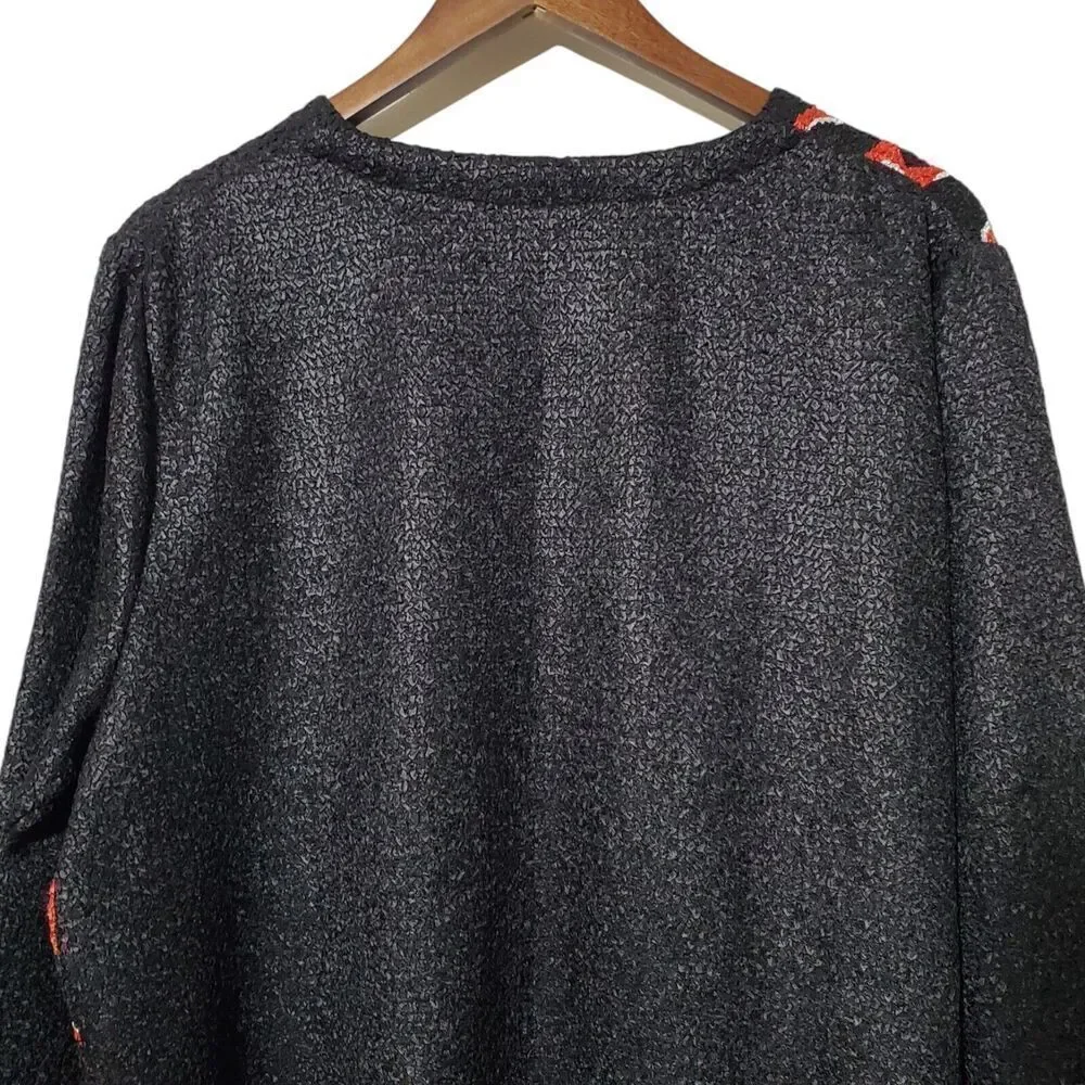 Chico’s Travelers Jacket Size L (2) Chinese Asian Crinkle Open Front Womens